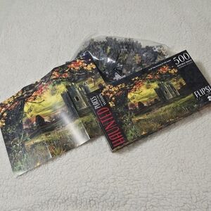 Flipsi Puzzles Haunted Places & What Lurks Within 500 Piece Double Sided Puzzle